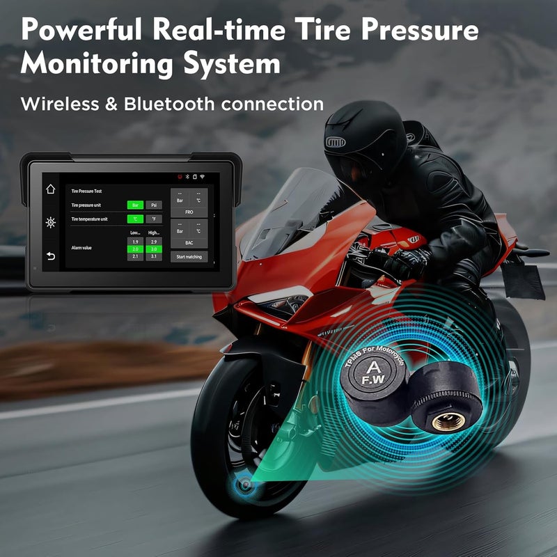 fuyuadas Wireless Motorcycle Apple Carplay,5 Inch Portable Motor GPS Navigation with Apple Carplay & Android Auto,Siri & Google Assistant, Anti-Glare/Bluetooth 5.2/ Voice Control/ IP69K Waterproof Touchscreen - Image 5